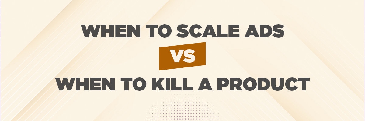 Ads Using Scale Scale Ads or Kill a Product | Ecommerce Account Management