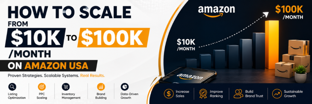How to Scale from $10K to $100KMonth on Amazon USA | Ecommerce account management services