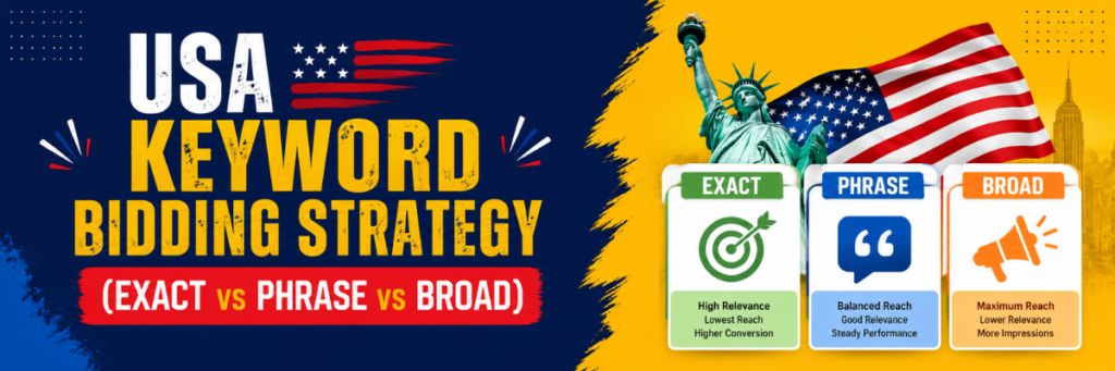 USA Keyword Bidding Strategy (Exact vs Phrase vs Broad) | Ecommerce Account Management